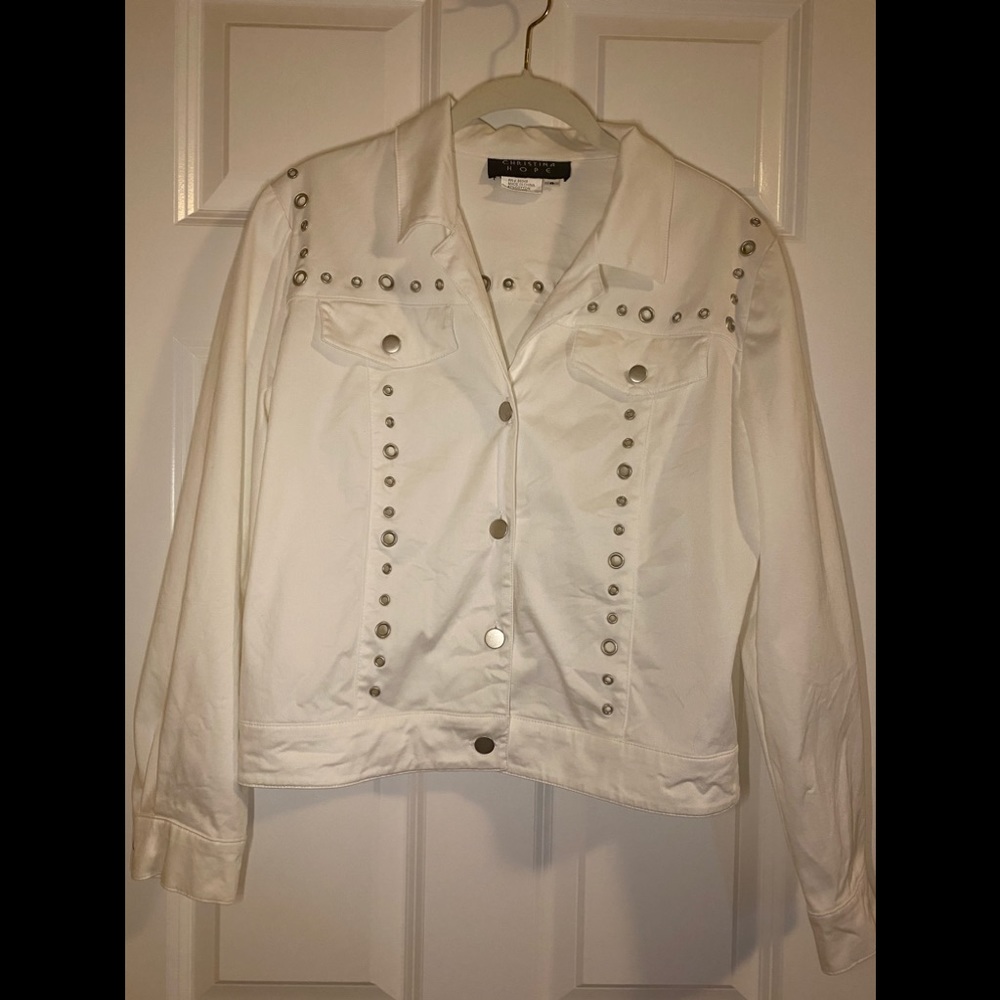 EUC Christina Hope white Jean Jacket.